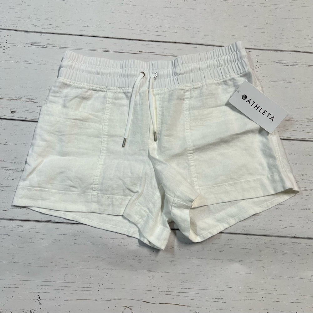 Athleta Cabo Linen 4” Shorts Size 10 NWT